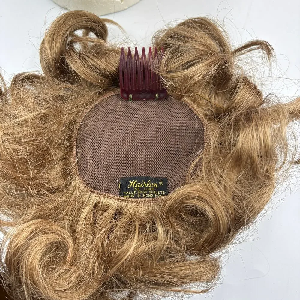 Lot 5 Vintage Wigs & Storage Box & Styrofoam Head Wiglet 1 Human Hair Modacrylic